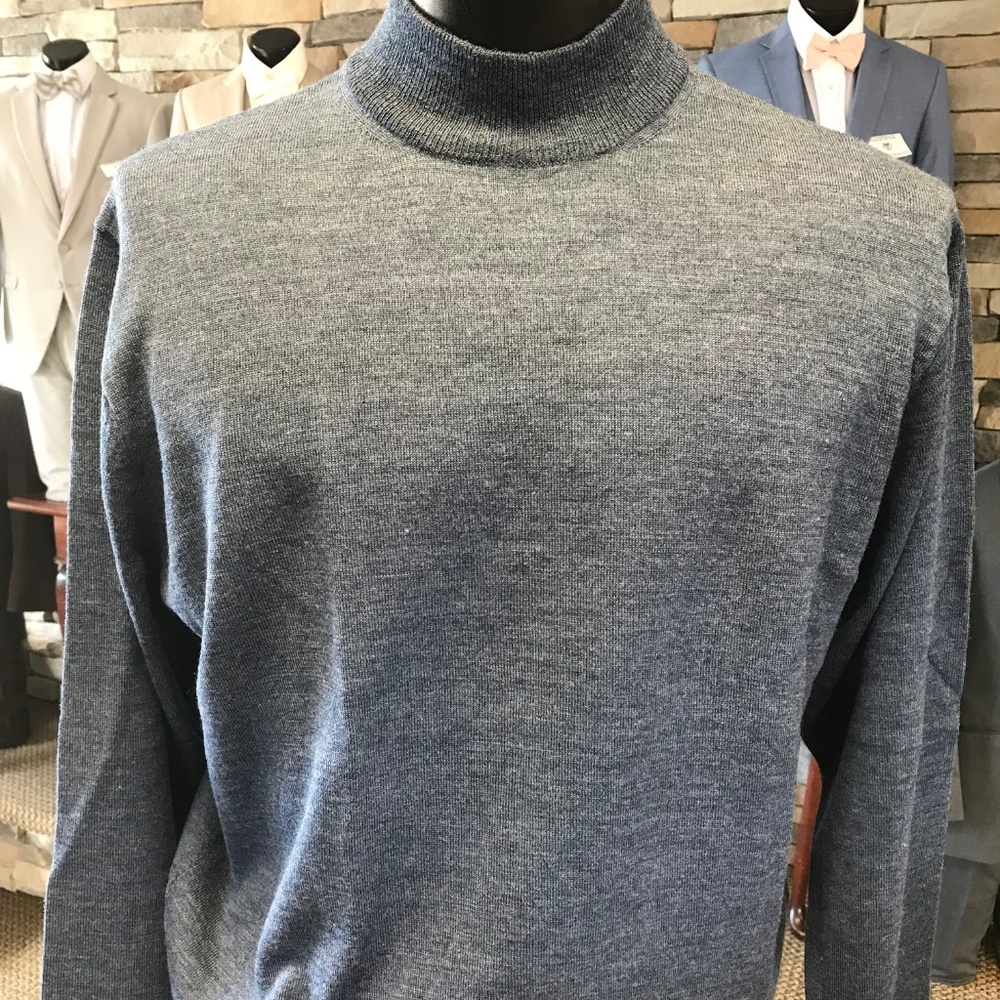 Cellinni Men's Solid Mock Turtleneck Sweater